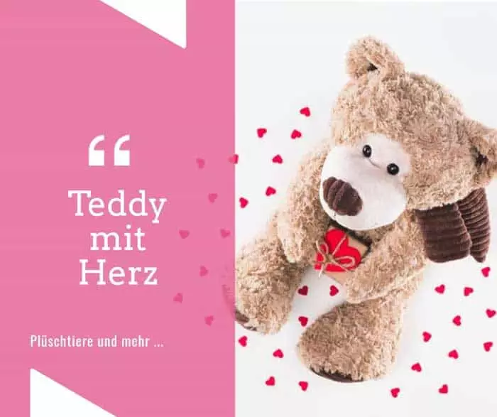 Plüschbär Teddybär mit rotem Herz ca.18 cm Teddy Bär Kuscheltier Kuschelbär 
