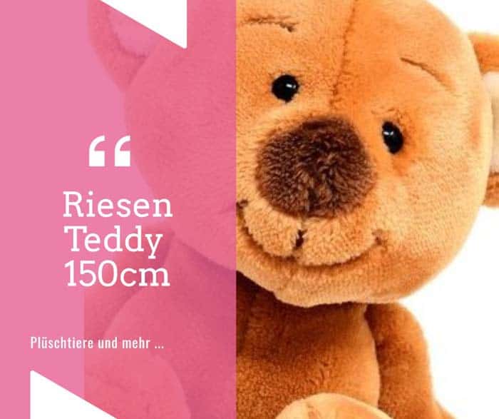 XXL Riesen Teddybär Kuschelbär Kuscheltier Riesen Plüschtier Bär 150cm Rosa Pink 