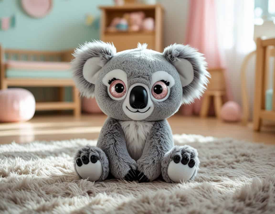 Glubschi Koala Plüschtier mit großen Kulleraugen im Kinderzimmer