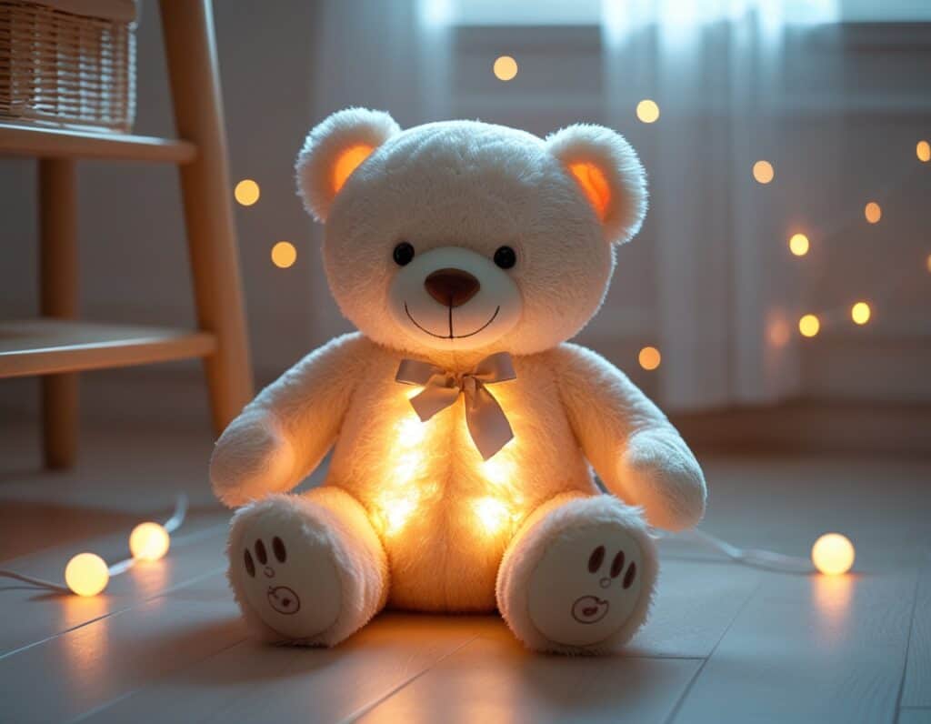 Teddybär mit Licht und Musik im Kinderzimmer